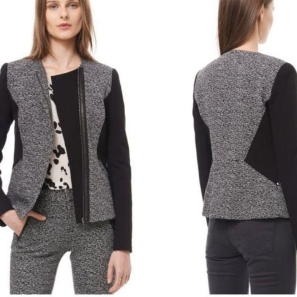 Rebecca Taylor Tweed Wool Blend Moto Jacket NWT office career